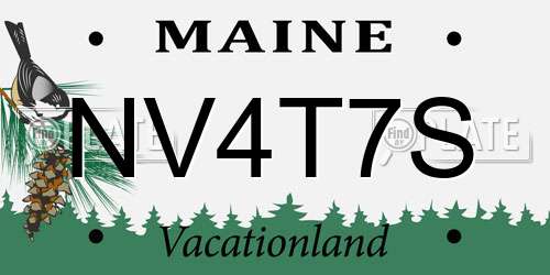 NV4T7S Maine License Plate