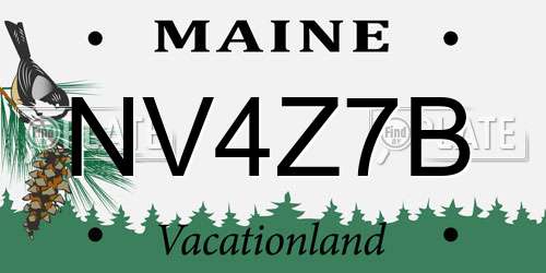 NV4Z7B Maine License Plate