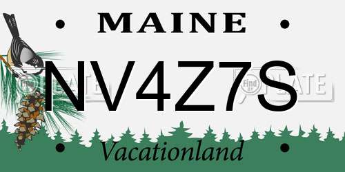 NV4Z7S Maine License Plate