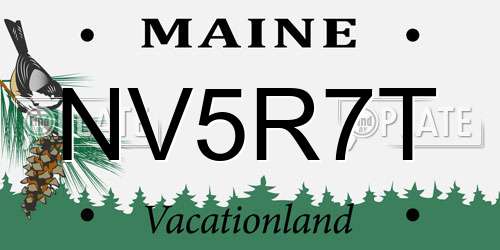NV5R7T Maine License Plate