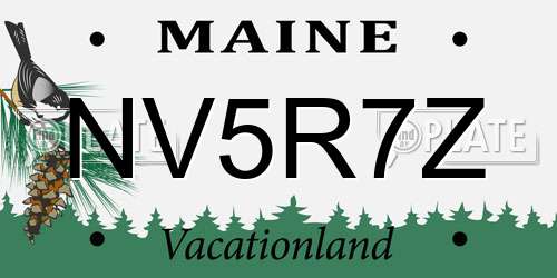 NV5R7Z Maine License Plate