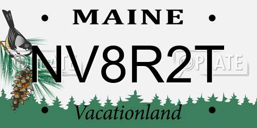 NV8R2T Maine License Plate