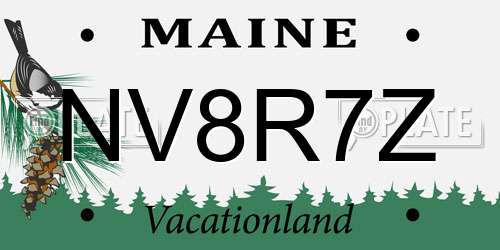 NV8R7Z Maine License Plate