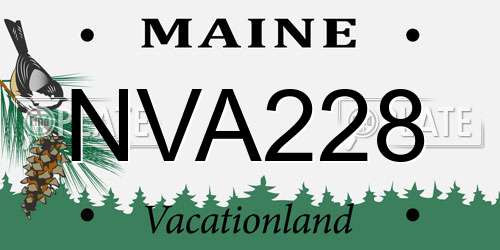 NVA228 Maine License Plate