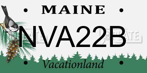 NVA22B Maine License Plate