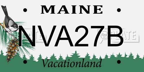 NVA27B Maine License Plate