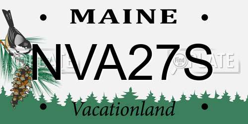 NVA27S Maine License Plate