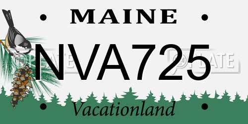 NVA725 Maine License Plate