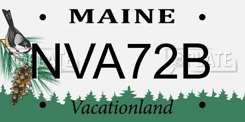NVA72B Maine License Plate