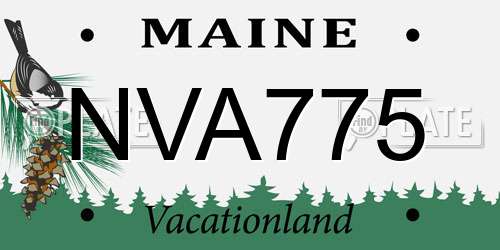NVA775 Maine License Plate