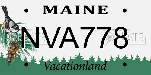 NVA778 Maine License Plate