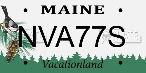 NVA77S Maine License Plate