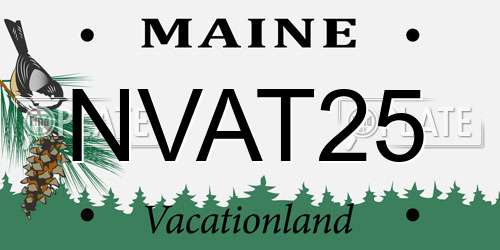 NVAT25 Maine License Plate