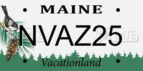NVAZ25 Maine License Plate