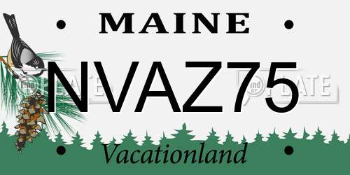 NVAZ75 Maine License Plate