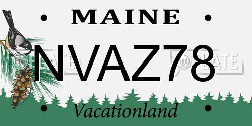 NVAZ78 Maine License Plate