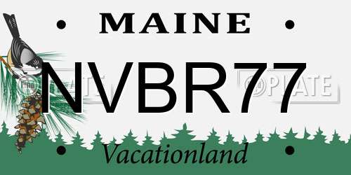 NVBR77 Maine License Plate