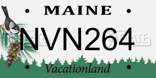 NVN264 Maine License Plate
