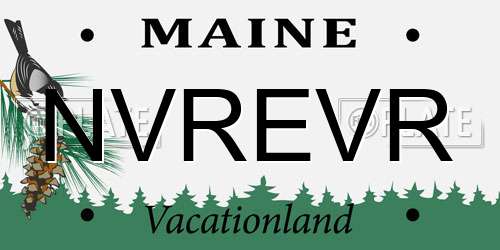 NVREVR Maine License Plate