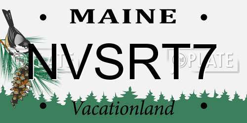 NVSRT7 Maine License Plate