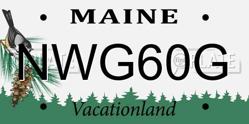 NWG60G Maine License Plate