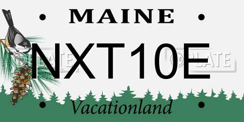 NXT10E Maine License Plate