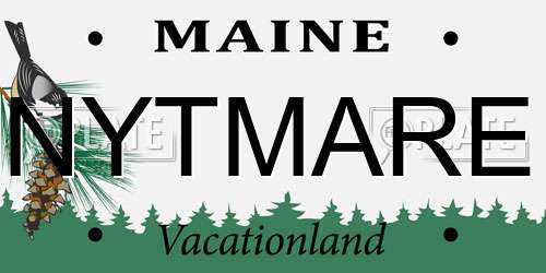 NYTMARE Maine License Plate