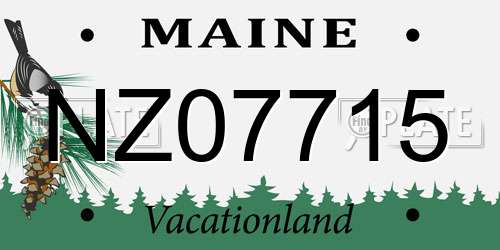 NZ07715 Maine License Plate