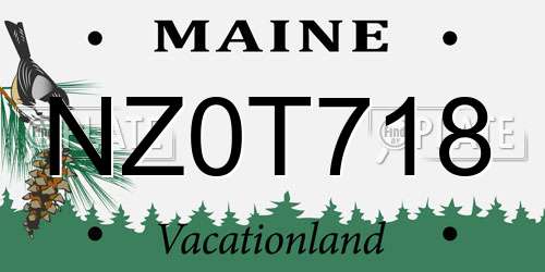 NZ0T718 Maine License Plate