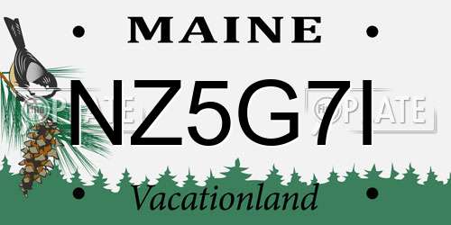 NZ5G7I Maine License Plate