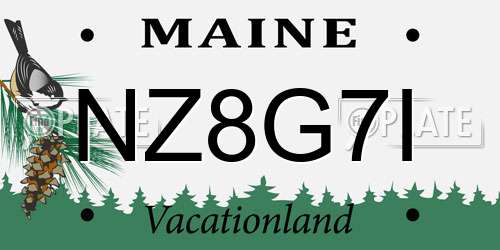 NZ8G7I Maine License Plate
