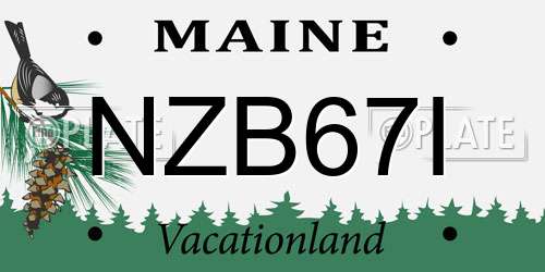 NZB67I Maine License Plate
