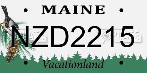 NZD2215 Maine License Plate