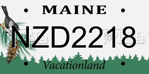 NZD2218 Maine License Plate