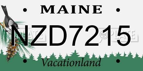 NZD7215 Maine License Plate