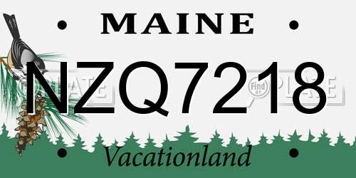 NZQ7218 Maine License Plate