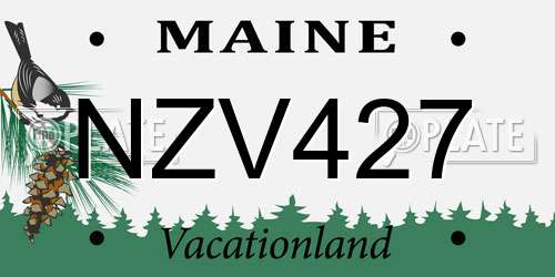 NZV427 Maine License Plate