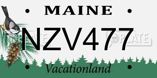 NZV477 Maine License Plate