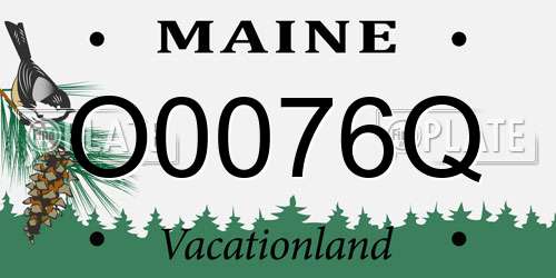 O0076Q Maine License Plate