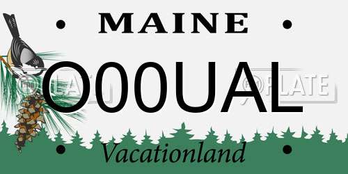 O00UAL Maine License Plate