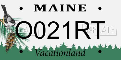 O021RT Maine License Plate