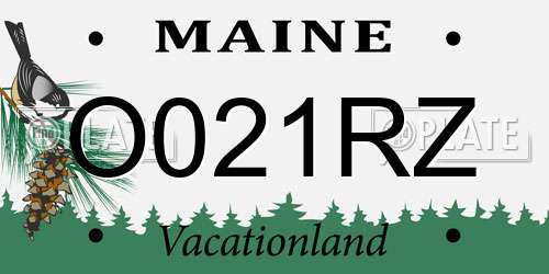 O021RZ Maine License Plate