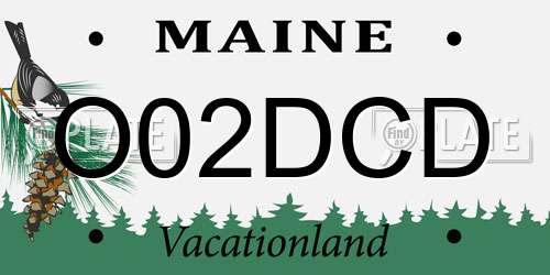 O02DCD Maine License Plate