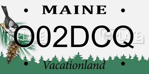 O02DCQ Maine License Plate