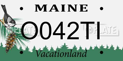 O042TI Maine License Plate