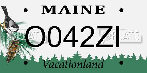 O042ZI Maine License Plate