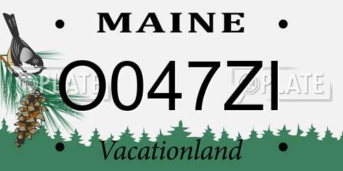O047ZI Maine License Plate