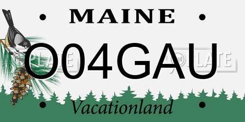 O04GAU Maine License Plate