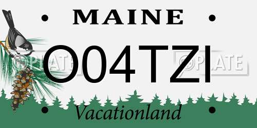 O04TZI Maine License Plate