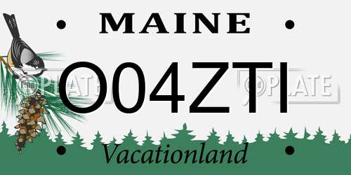 O04ZTI Maine License Plate